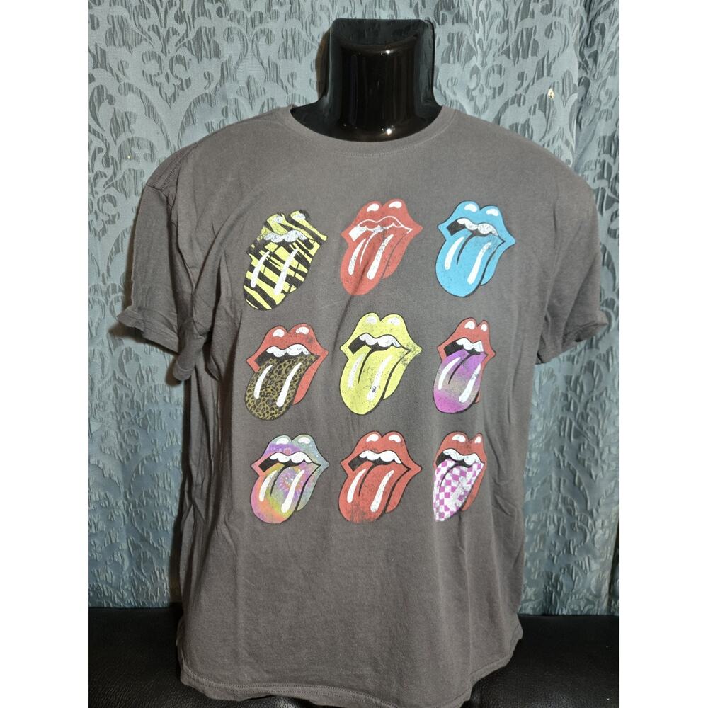 The Rolling Stones Shirt XL Multi Tongue Graphic Rock Band Bravado Y2K Style